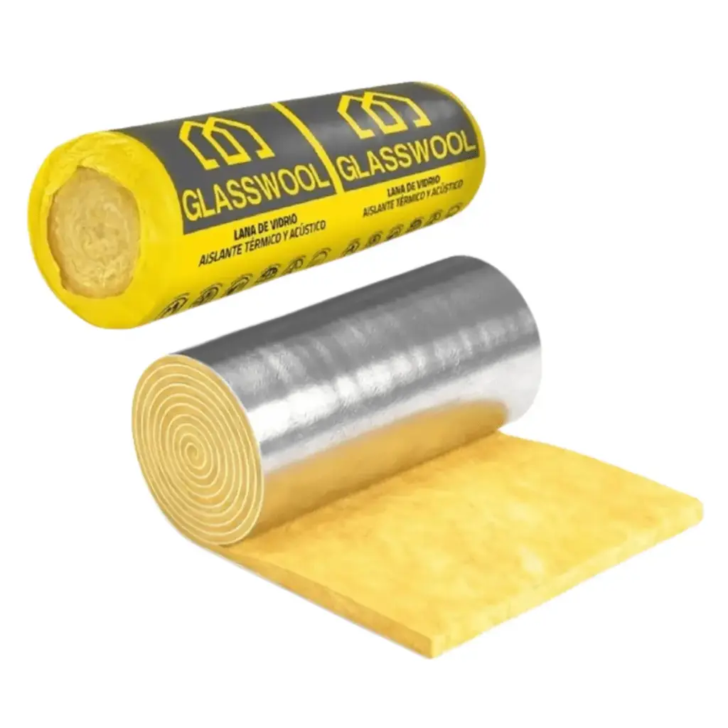LANA DE VIDRIO GLASSWOOL PLATA ALUMINIO LISO 50 1,25X16MTS (20M2) CON SOLAPA